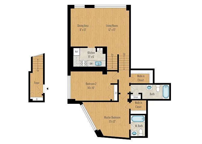 Floor plan 2 Bedroom 2 Bath