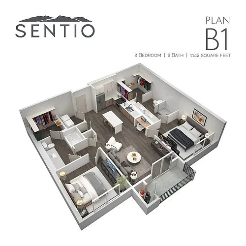 Floor plan 2 Bed/2 Bath