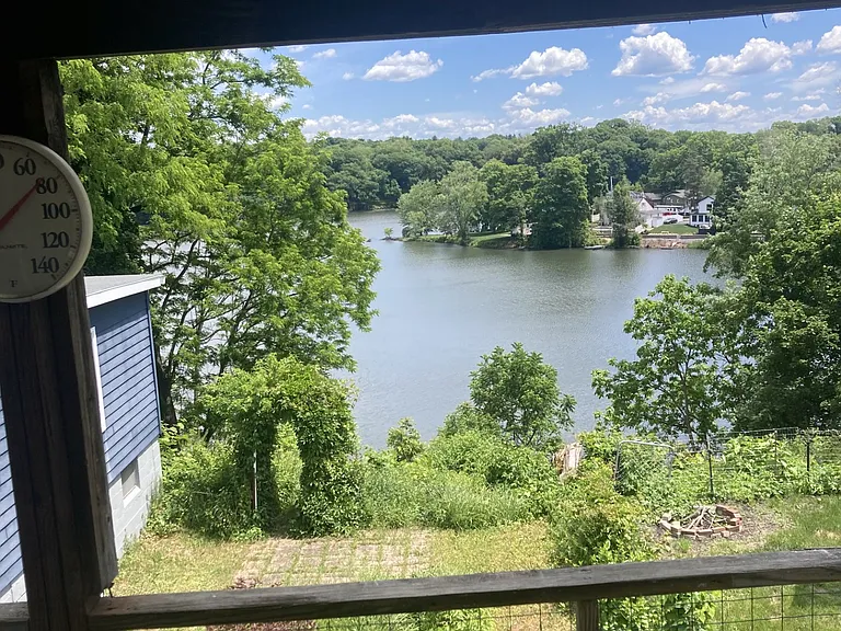 peaceful view of the lake from the balcony