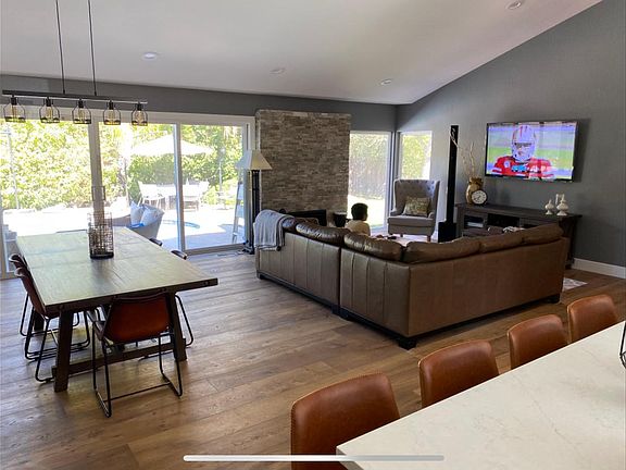 Family room and dining room