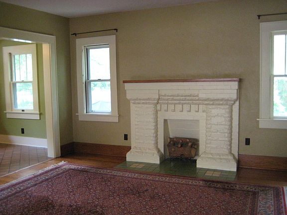fireplace in formal living room