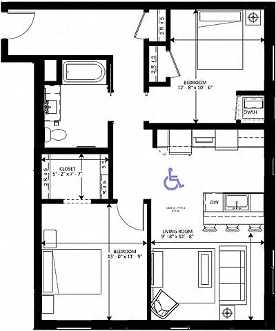Floor plan C3 - 2 Bedroom HC