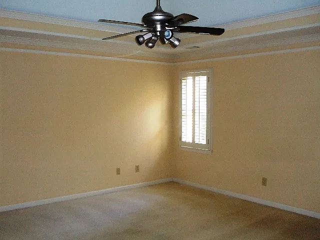 Upstairs master with trey ceiling