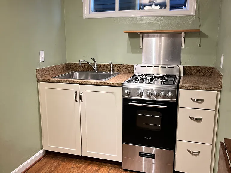 Sink, Compact Gas Stove, and Range