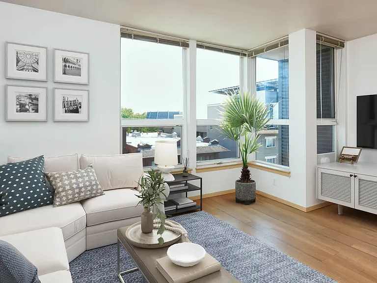 Living Rooms with Balcony and Hard Surface Flooring