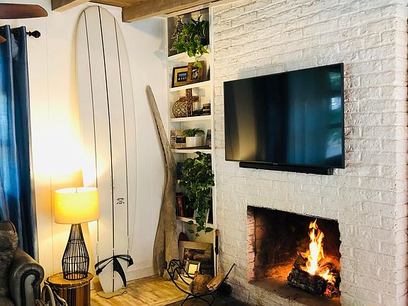 Wood burning fireplace