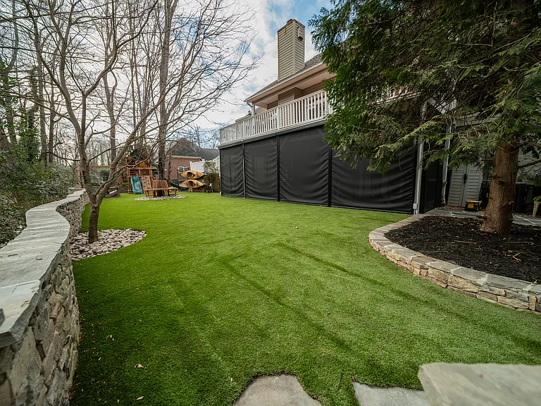 Turfed, no maintenance back yard