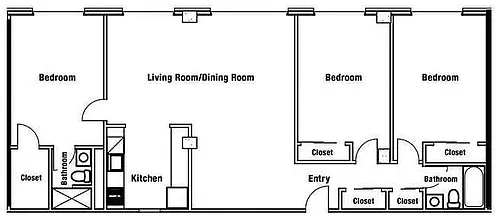 Floor plan Three Bedroom 2 Bath Split- 09s and 18s