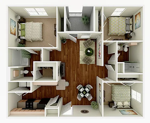 Floor plan 3 Bedroom 2 Bath