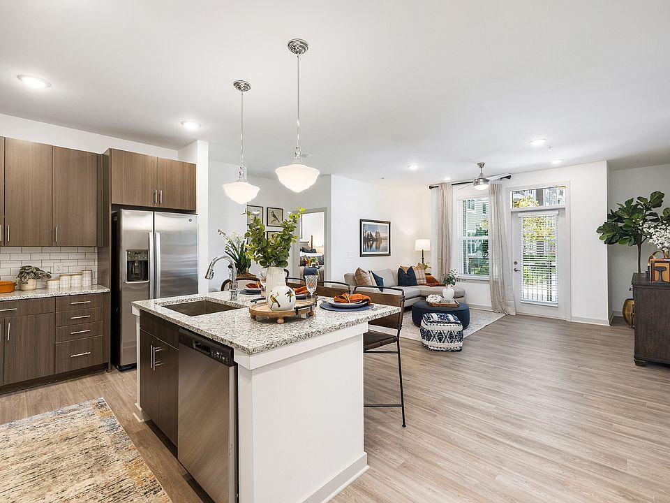 Island Kitchen and Living Room
