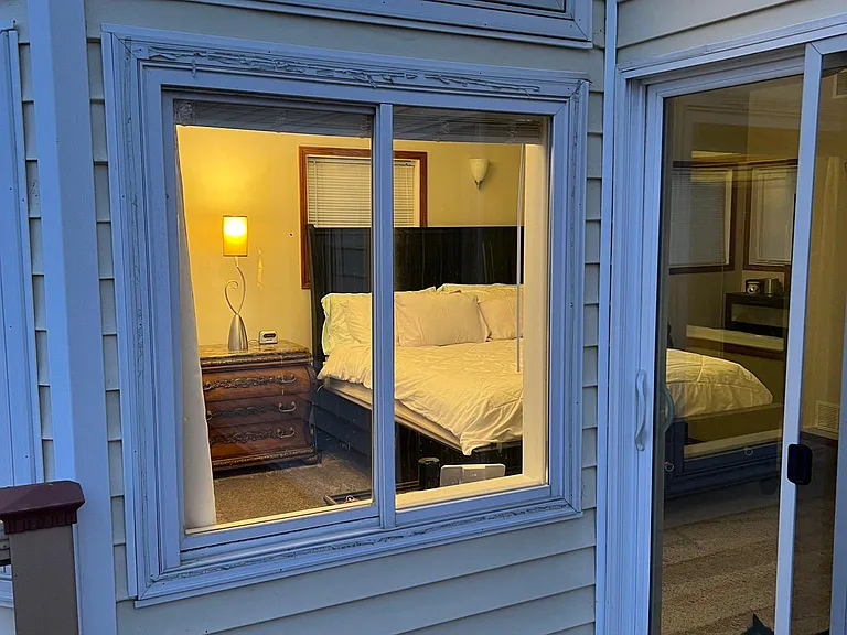 View looking into the master suite from the master balcony