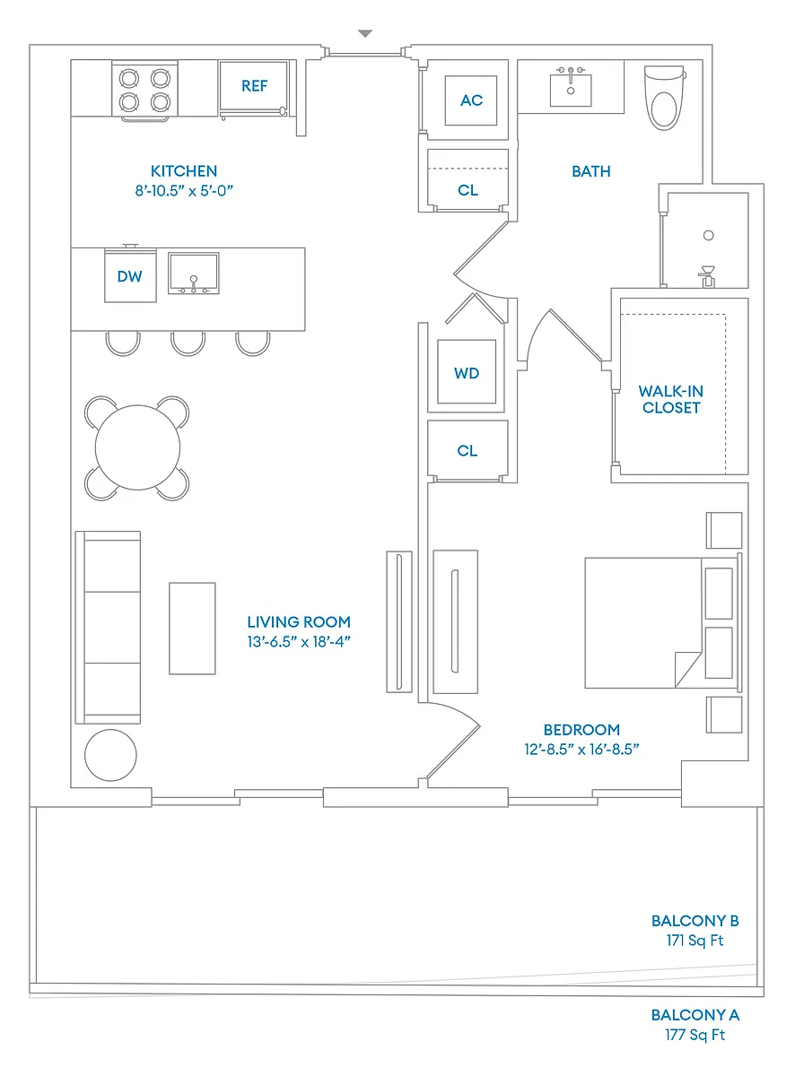 Floor plan B4 - Residence 12, Floors 2-9