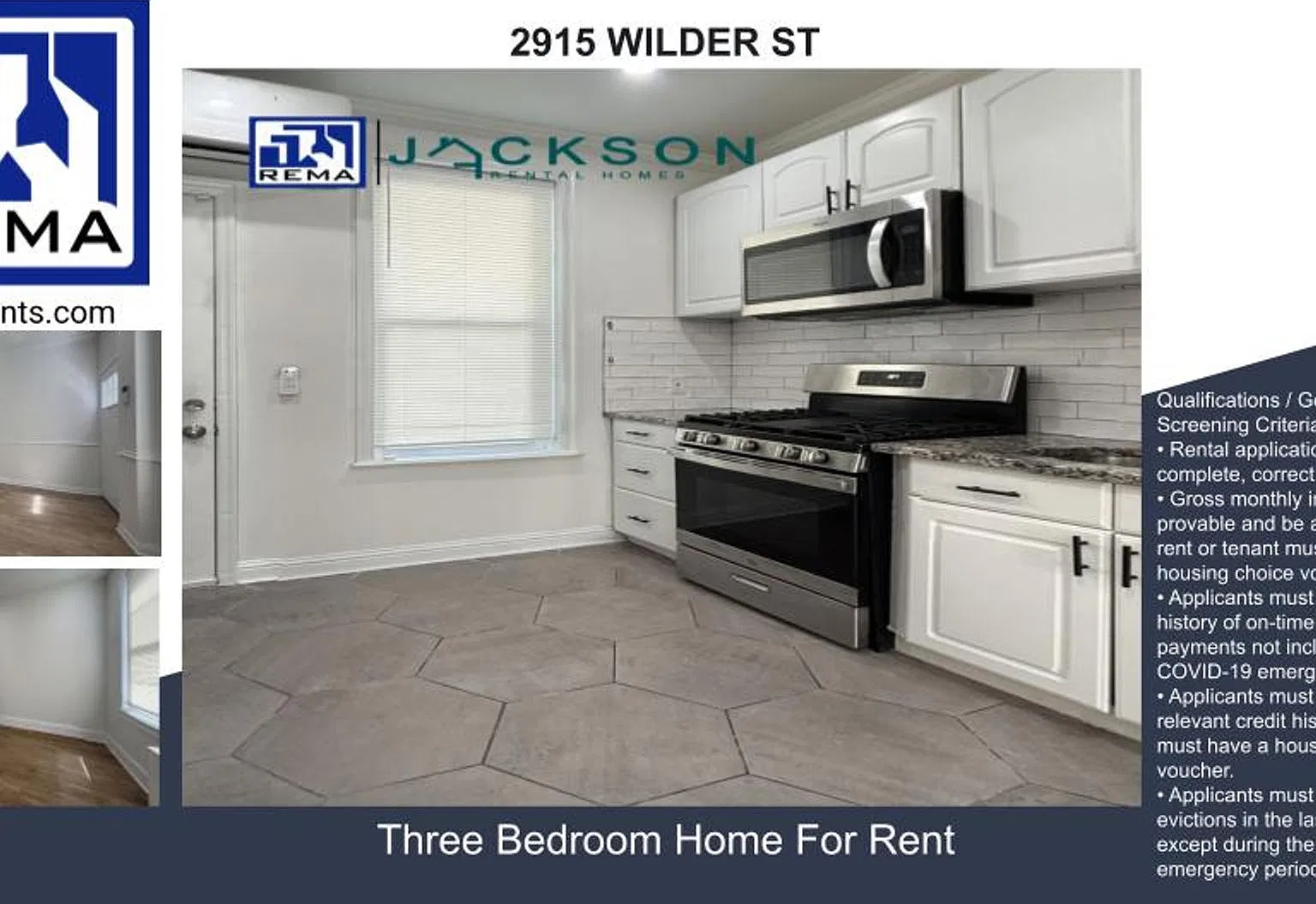 2915 Wilder St., 3 bedrooms, 1.5 bathrooms Home going for $1,600/ month — Photo 1