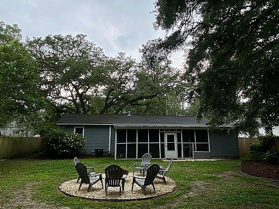 Backyard and screened porch