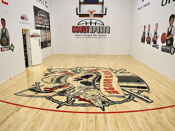 Indoor basketball court