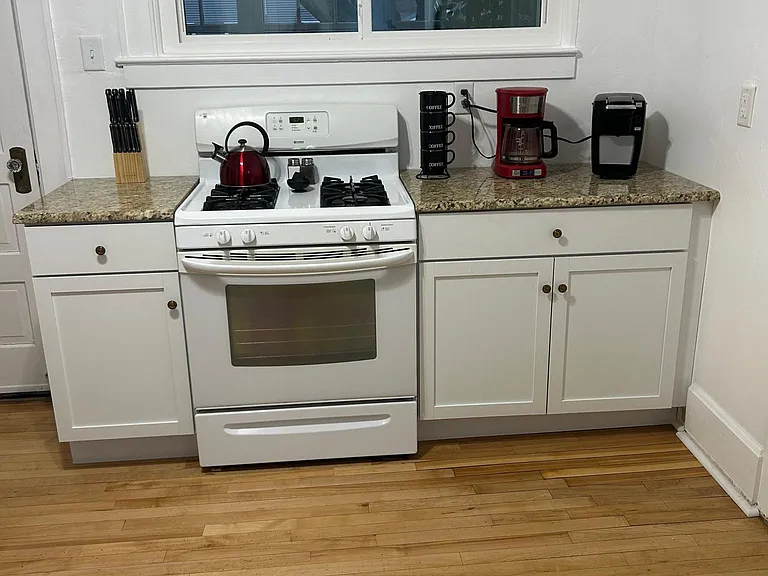 First floor shared full kitchen fully equipped with everything you need to cook with!