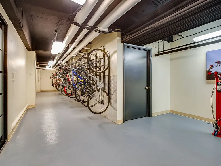 Bike storage with repair station