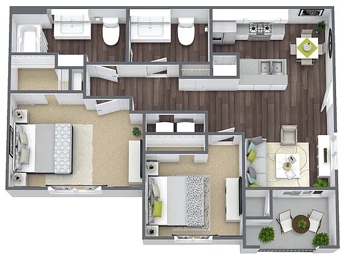 Floor plan 2 Bed 1.5 Bath