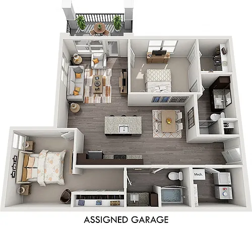 Floor plan Lockhart with Assigned Garage