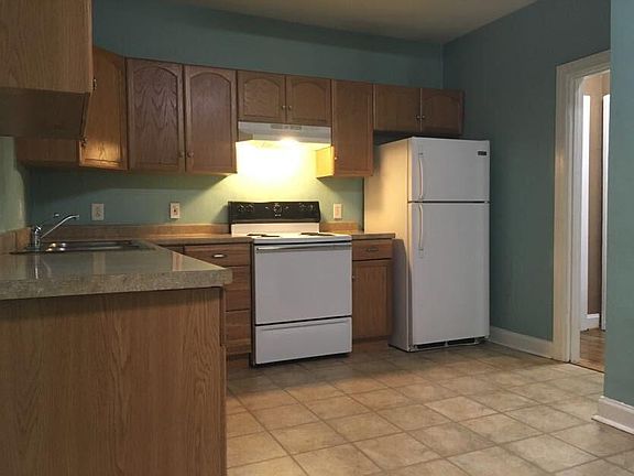 Spacious kitchen with large eating area