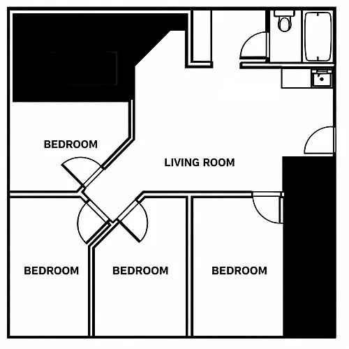Floor plan 4 Bedroom Unfurnished