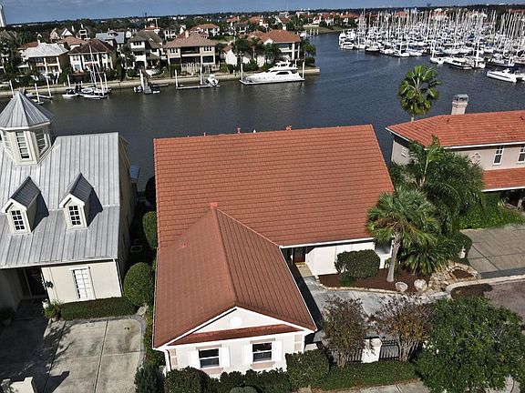 Shown at the top of the photo is the channel leading to Clear Lake. The Lake can be see past the top green landscaping.