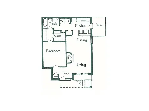 Floor plan One Bed One Bath