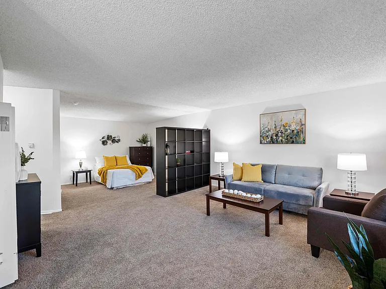 This thoughtfully designed junior one-bedroom floor plan offers the perfect balance of living and sleeping space, allowing you to create a cozy home that fits your lifestyle.