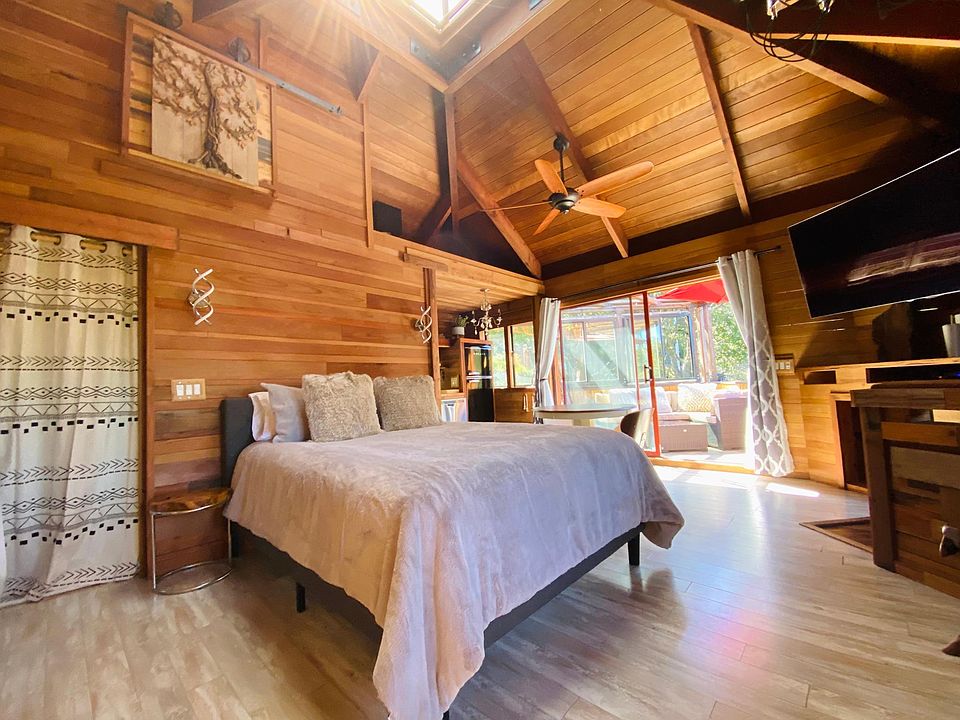 Comfortable queen bed with hotel grade bedding.