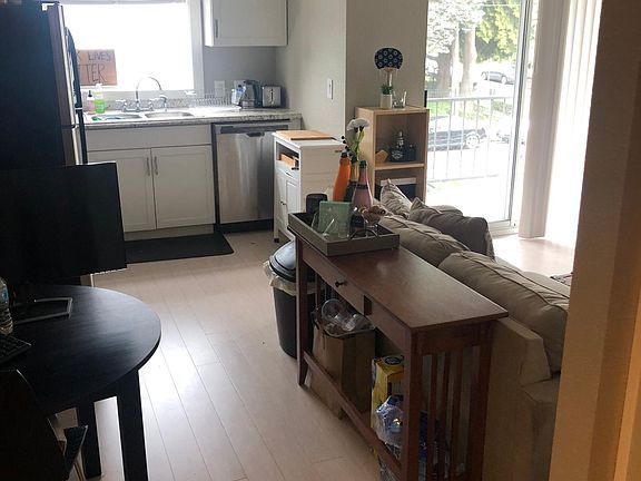 Kitchen and slider to balcony