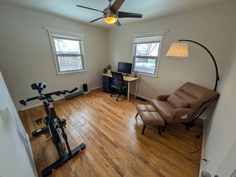 Office/workout room. 
Can turn into a third bedroom with an air mattress if requested.