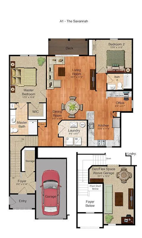 Floor plan The Savannah (w/ Den)