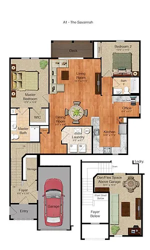 Floor plan The Savannah (w/ Den)