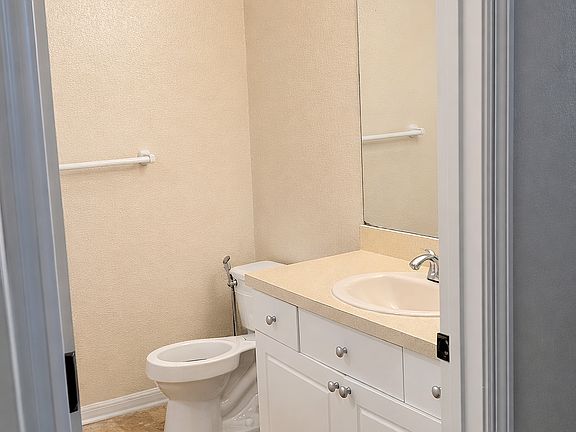 Bright and clean bathroom view