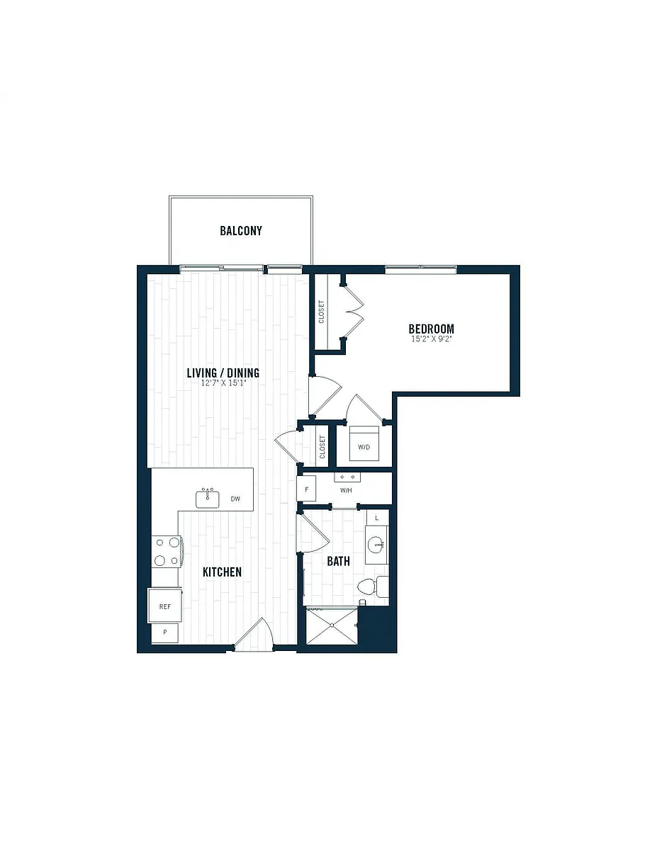 Floor plan B8 | 1 Bed | 1 Bath