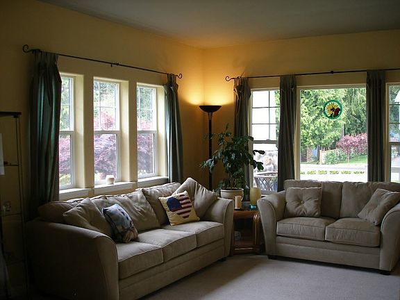 Formal living room with views of the nieghborhood & the Olympic mountians!