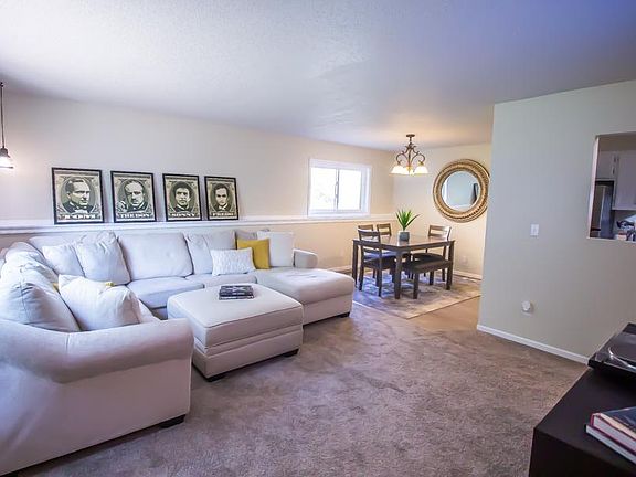 Large open family room with lots of space and nice, newer carpet