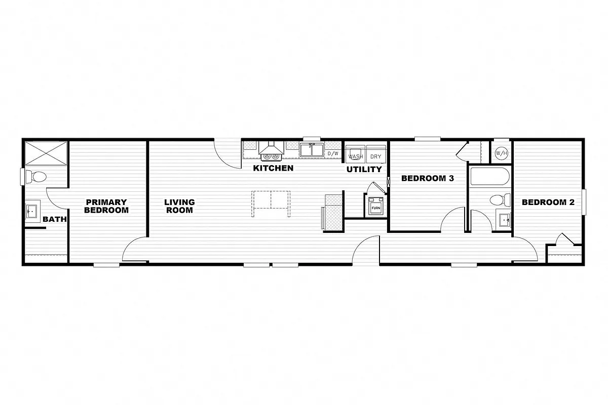 Floor plan Rental Home (Single Wide)
