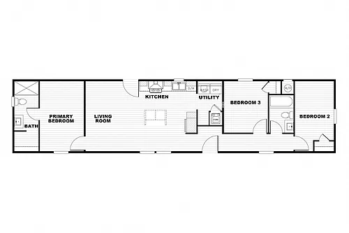 Floor plan Rental Home (Single Wide)