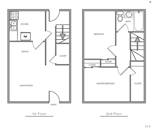 Floor plan 2x1 Townhome