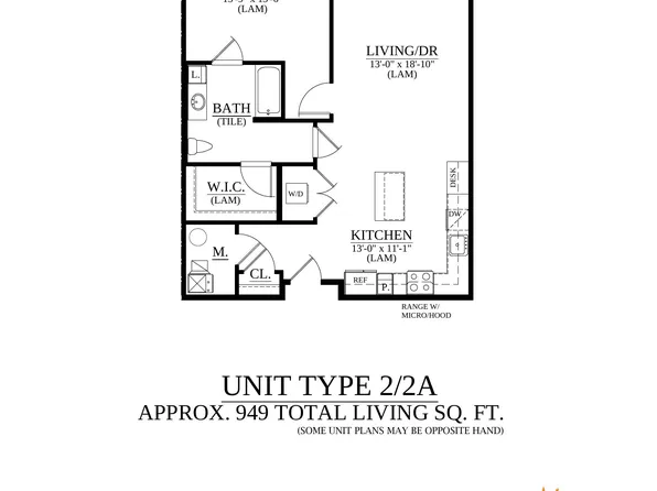 UNIT TYPE 2/2A Plan, Springside Lofts
