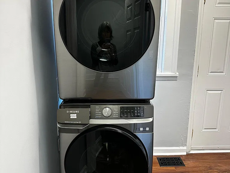 Laundry room with new Samsung washer and dryer