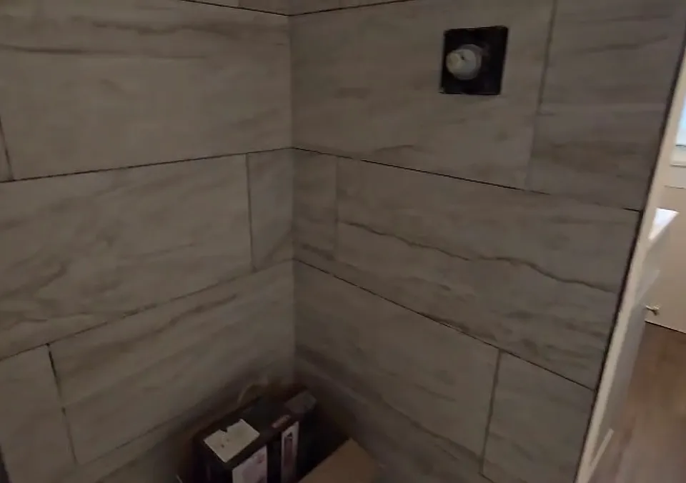 newly renovated walk-in shower