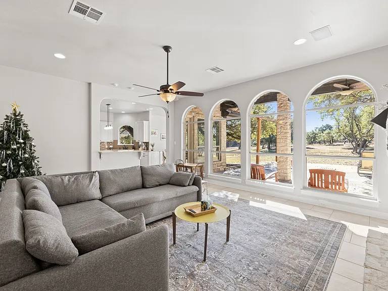 Living Room with Back Porch View