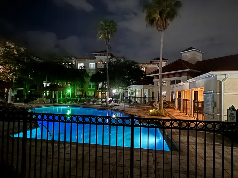 This is the view from your back first floor patio steps to the pool gorgeous sunsets, cabanas grills fitness center, clubhouse, pool table, business center