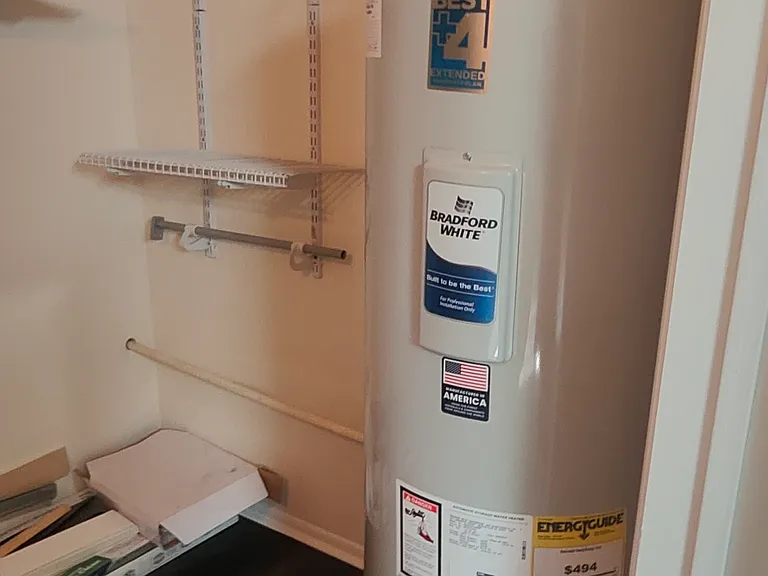 Storage area with Water Heater