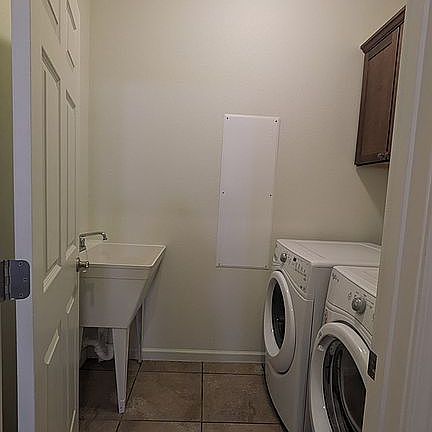 Washer, dryer, utility sink
