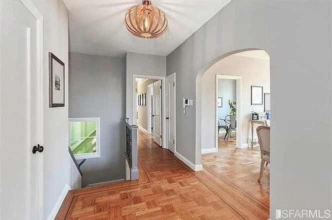 Foyer, front stairs, hallway, dining room