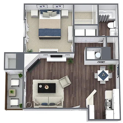 Floor plan A4: 1 Bed 1 Bath