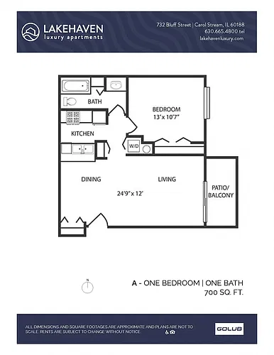 Floor plan 1 Bed 1 Bath (340a1) Classic